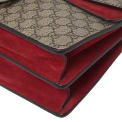 Pre Owned Gucci Beige/Red GG Supreme Canvas Medium Dionysus Shoulder Bag