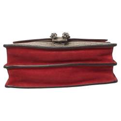 Pre Owned Gucci Beige/Red GG Supreme Canvas Medium Dionysus Shoulder Bag