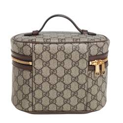 Pre Owned Gucci Beige/Brown GG Coated Canvas Ophidia Cosmetic Case