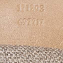 Pre Owned Gucci Beige Suede and Raffia Embroidered Peggy Bamboo Hobo