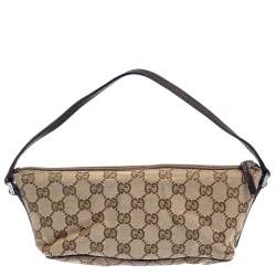 Pre Owned حقيبة صغيرة غوتشي بوت جلد و كانفاس جي جي بيج 