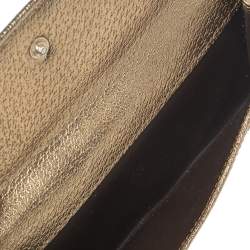 مملوكة مسبقًا Gucci Beige/Metallic GG Canvas and Leather Continental Wallet