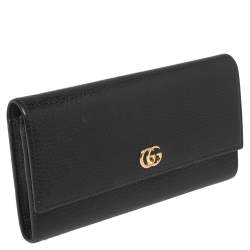 مملوكة مسبقًا Gucci Black Leather Double G Continental Wallet