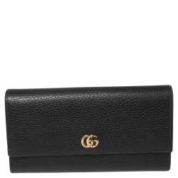 مملوكة مسبقًا Gucci Black Leather Double G Continental Wallet