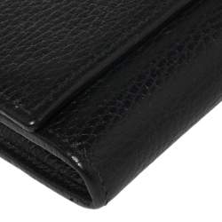 مملوكة مسبقًا Gucci Black Leather Double G Continental Wallet