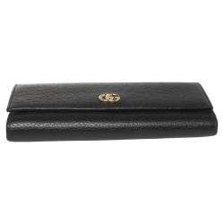 مملوكة مسبقًا Gucci Black Leather Double G Continental Wallet