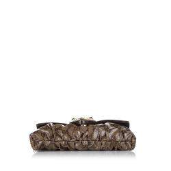 Pre Owned Gucci Brown GG Crystal Canvas Babouska Baguette Bag