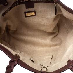 مملوكة مسبقًا Gucci Brown/Beige Canvas and Leather Medium Craft Tote