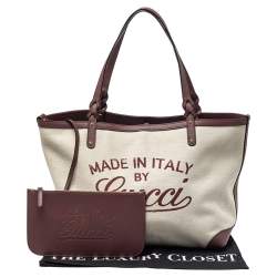 مملوكة مسبقًا Gucci Brown/Beige Canvas and Leather Medium Craft Tote
