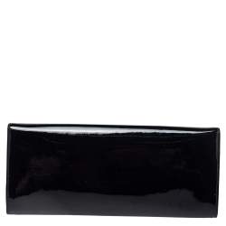 Pre Owned Gucci Black Patent Leather and Resin Studded Broadway Evening Clutch