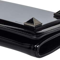 Pre Owned Gucci Black Patent Leather and Resin Studded Broadway Evening Clutch