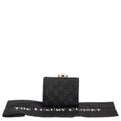 Gucci Black GG Canvas French Wallet
