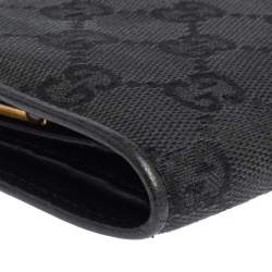 Gucci Black GG Canvas French Wallet