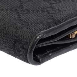 Gucci Black GG Canvas French Wallet