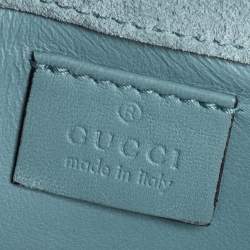 Pre Owned Gucci Mint Green Microguccissima Patent Leather Broadway Evening Clutch