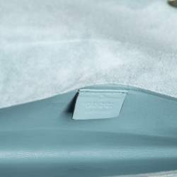 Pre Owned Gucci Mint Green Microguccissima Patent Leather Broadway Evening Clutch