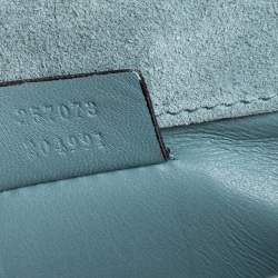 Pre Owned Gucci Mint Green Microguccissima Patent Leather Broadway Evening Clutch