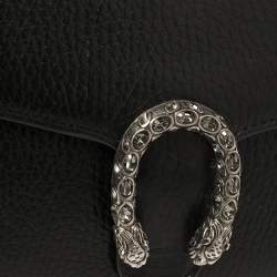 Pre Owned Gucci Black Leather Dionysus Wallet On Chain