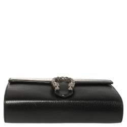 Pre Owned Gucci Black Leather Dionysus Wallet On Chain