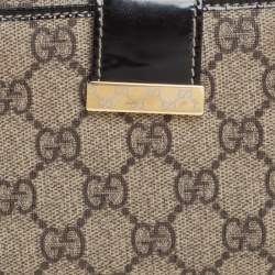 Gucci Beige/Brown GG Supreme Canvas and Patent Leather Continental Wallet