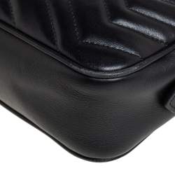 مملوكة مسبقًا حقيبة كروس غوتشي ميني جي جي مارمونت كاميرا جلد ماتيلاس أسود