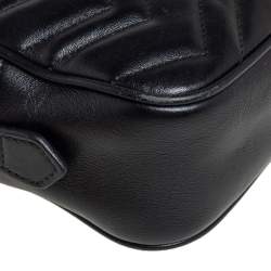 مملوكة مسبقًا حقيبة كروس غوتشي ميني جي جي مارمونت كاميرا جلد ماتيلاس أسود