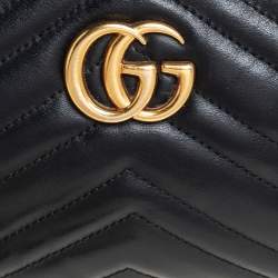 مملوكة مسبقًا حقيبة كروس غوتشي ميني جي جي مارمونت كاميرا جلد ماتيلاس أسود