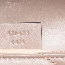 Pre Owned Gucci Dusky Pink Matelasse Leather Super Mini GG Marmont Shoulder Bag
