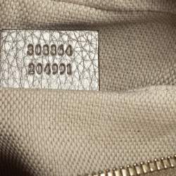 Pre Owned Gucci Metallic Beige Leather Small Soho Disco Crossbody Bag
