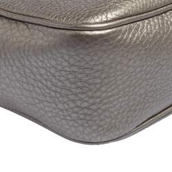 Pre Owned Gucci Metallic Beige Leather Small Soho Disco Crossbody Bag