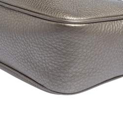 Pre Owned Gucci Metallic Beige Leather Small Soho Disco Crossbody Bag
