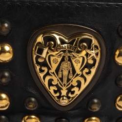 Pre Owned Gucci Black Leather Hysteria Studded Wristlet Clutch