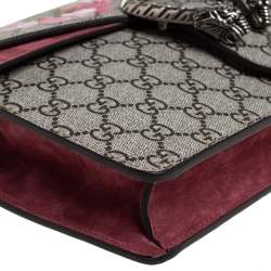 مملوكة مسبقًا حقيبة خصر غوتشي ديونيسوس سويدي بطبعة زهور وكانفاس GG سوبريم 