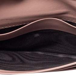 Pre Owned Gucci Pink Guccissima Leather Bow Card Case