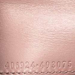 Pre Owned Gucci Pink Guccissima Leather Bow Card Case