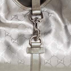 Gucci Silver GG Imprime Canvas and Leather Large Joy Tote