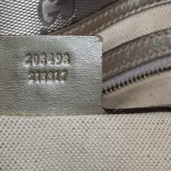 Gucci Silver GG Imprime Canvas and Leather Large Joy Tote