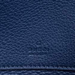 Pre Owned Gucci Navy Blue Leather Jackie Crossbody Bag