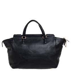 Pre Owned Gucci Black Pebbled Leather 1973 Tote