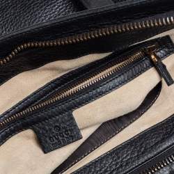 Pre Owned Gucci Black Pebbled Leather 1973 Tote