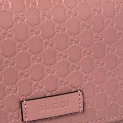 مملوكة مسبقًا Gucci Pink Microguccissima Leather Flap Continental Wallet