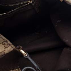 Pre Owned حقيبة هوبو غوتشي شارلوت كانفاس جي جي بني/بيج وجلد