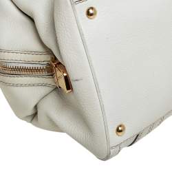 Pre Owned Gucci Off White Leather Aviatrix Boston Bag