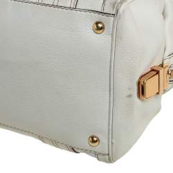 Pre Owned Gucci Off White Leather Aviatrix Boston Bag