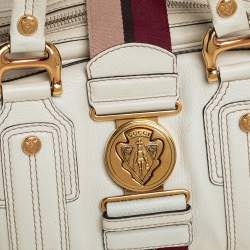 Pre Owned Gucci Off White Leather Aviatrix Boston Bag