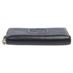 مملوكة مسبقًا Gucci Black Leather Soho Zip Around Wallet