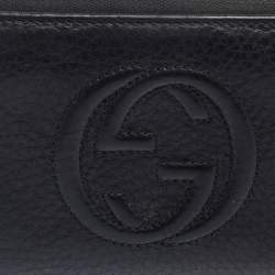 مملوكة مسبقًا Gucci Black Leather Soho Zip Around Wallet