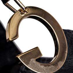 Pre Owned Gucci Black Leather Charlotte Hobo Bag
