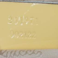 Pre Owned Gucci Beige/Yellow GG Canvas And Patent Leather Tote 