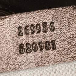 Pre Owned Gucci Beige/Brown GG Canvas and Leather Medium Embellished Heart Bit Charm  Tote